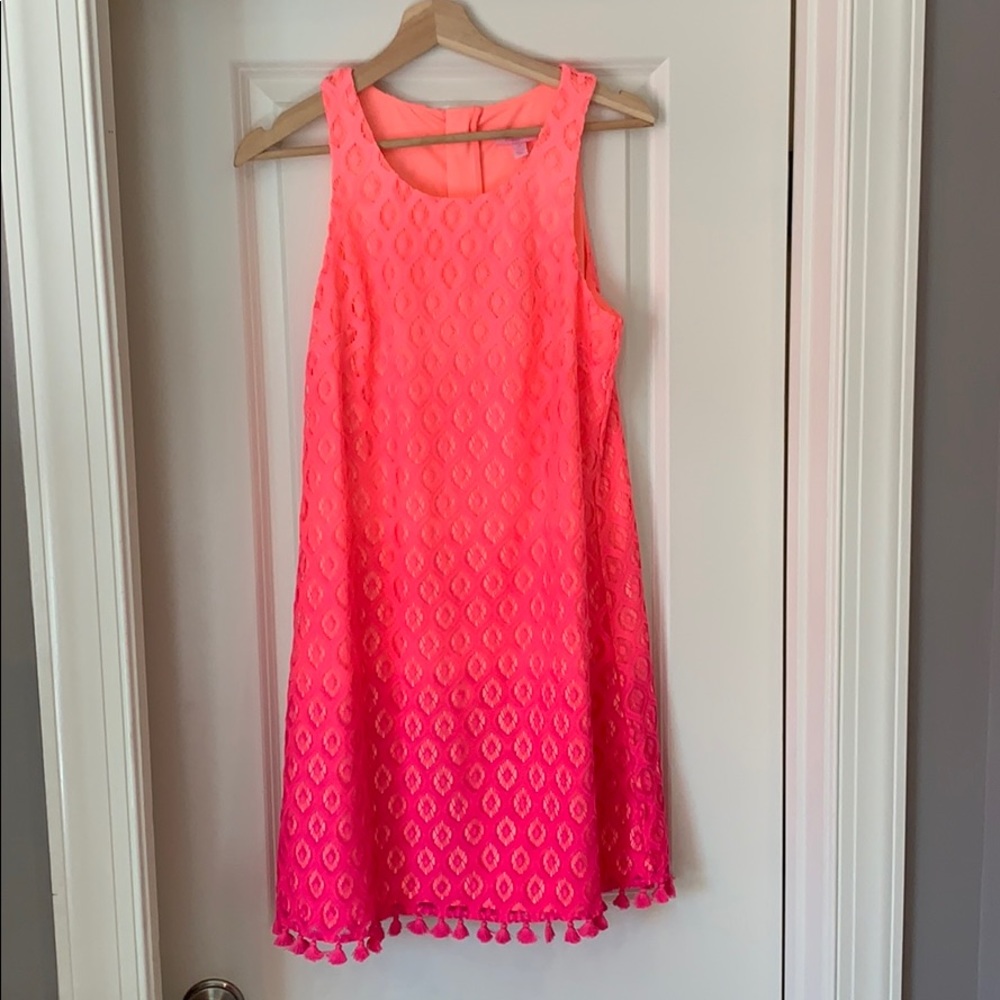 Lilly Pulitzer pink lace ombré dress